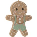 Διακοσμητικό Χριστουγεννιάτικο στολίδι gingerbread από πολυρεζιν 8Χ2Χ10ΕΚ
