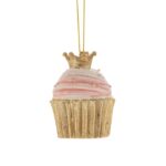 Διακοσμητικό Χριστουγεννιάτικο στολίδι cupcake από πολυρεζιν 4.5Χ4.5Χ6.5ΕΚ
