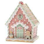 Διακοσμητικό Χριστουγεννιάτικο gingerbread σπίτι από πολυρεζιν 12Χ10Χ16ΕΚ