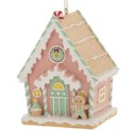 Διακοσμητικό Χριστουγεννιάτικο στολίδι gingerbread σπίτι από πολυρεζιν 7Χ5.5Χ9 ΕΚ