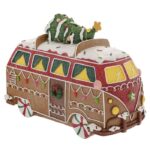 Διακοσμητικό Χριστουγεννιάτικο gingerbread τροχόσπιτο 26Χ12Χ19ΕΚ