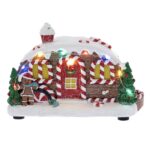 Διακοσμητικό Χριστουγεννιάτικο gingerbread τροχόσπιτο με φως 19Χ10Χ11ΕΚ μπαταρίας