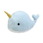 Διακοσμητικό Βελούδινο Μαξιλάρι Σιέλ Μονόκερος Φάλαινα 45 εκ