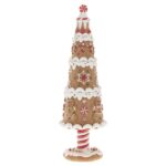 Διακοσμητικό Χριστουγεννιάτικο gingerbread τούρτα δέντρο από πολυρεζιν 8Χ8Χ25ΕΚ