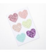 Meri meri Σετ 6 τεμ σιδεροτυπα καρδιές Rainbow Glitter Heart Patches - Image 3