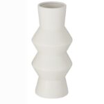 Διακοσμητικό μοντέρνο κεραμικό βάζο "Sybil Earthenware" 30 εκ, λευκό
