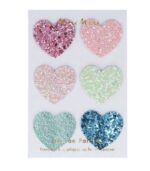 Meri meri Σετ 6 τεμ σιδεροτυπα καρδιές Rainbow Glitter Heart Patches