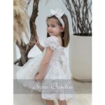Stova Bambini G21 Βαπτιστικό φόρεμα λευκό με λουλούδια - Image 2